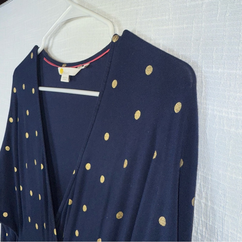 Boden Gemma Jersey Dress‎ size 4 blue and metallic polka dot - Picture 12 of 14